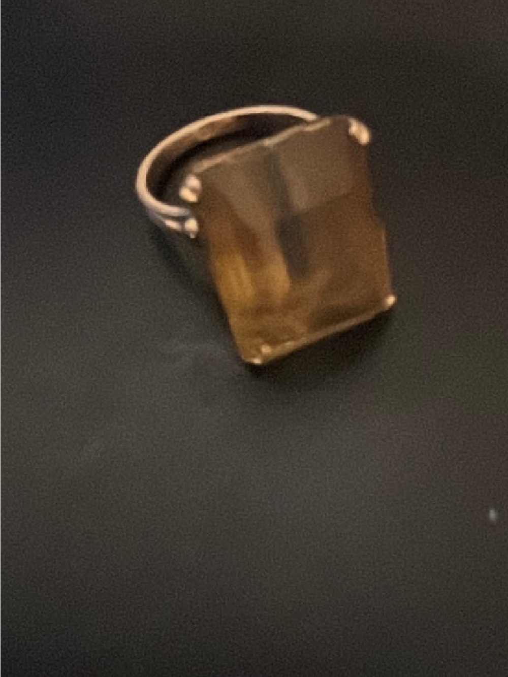 Yellow gold cocktail ring with smoky quartz gemstone